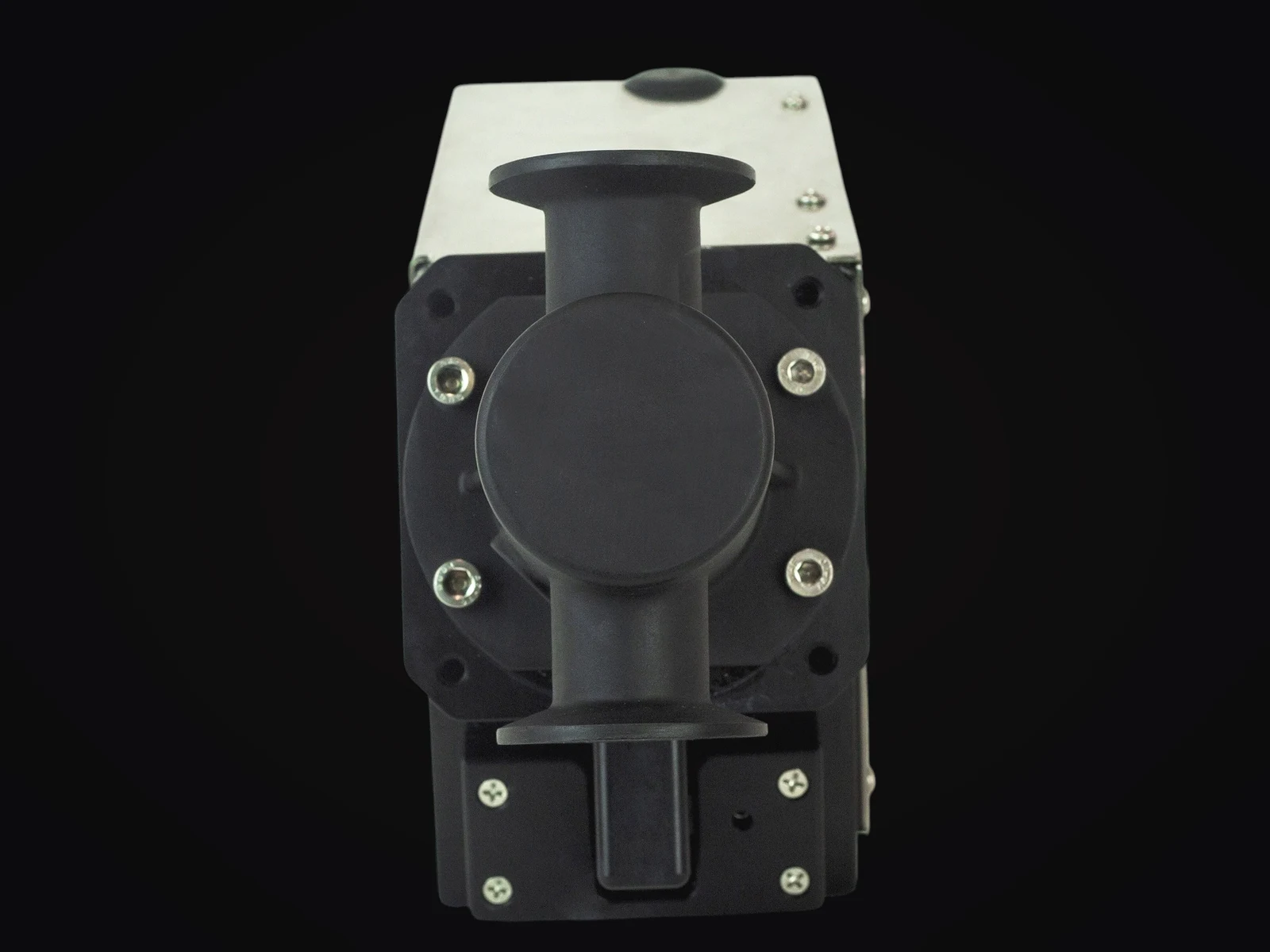 Front of the VS10-Series milliliter metering pump with molded pump head